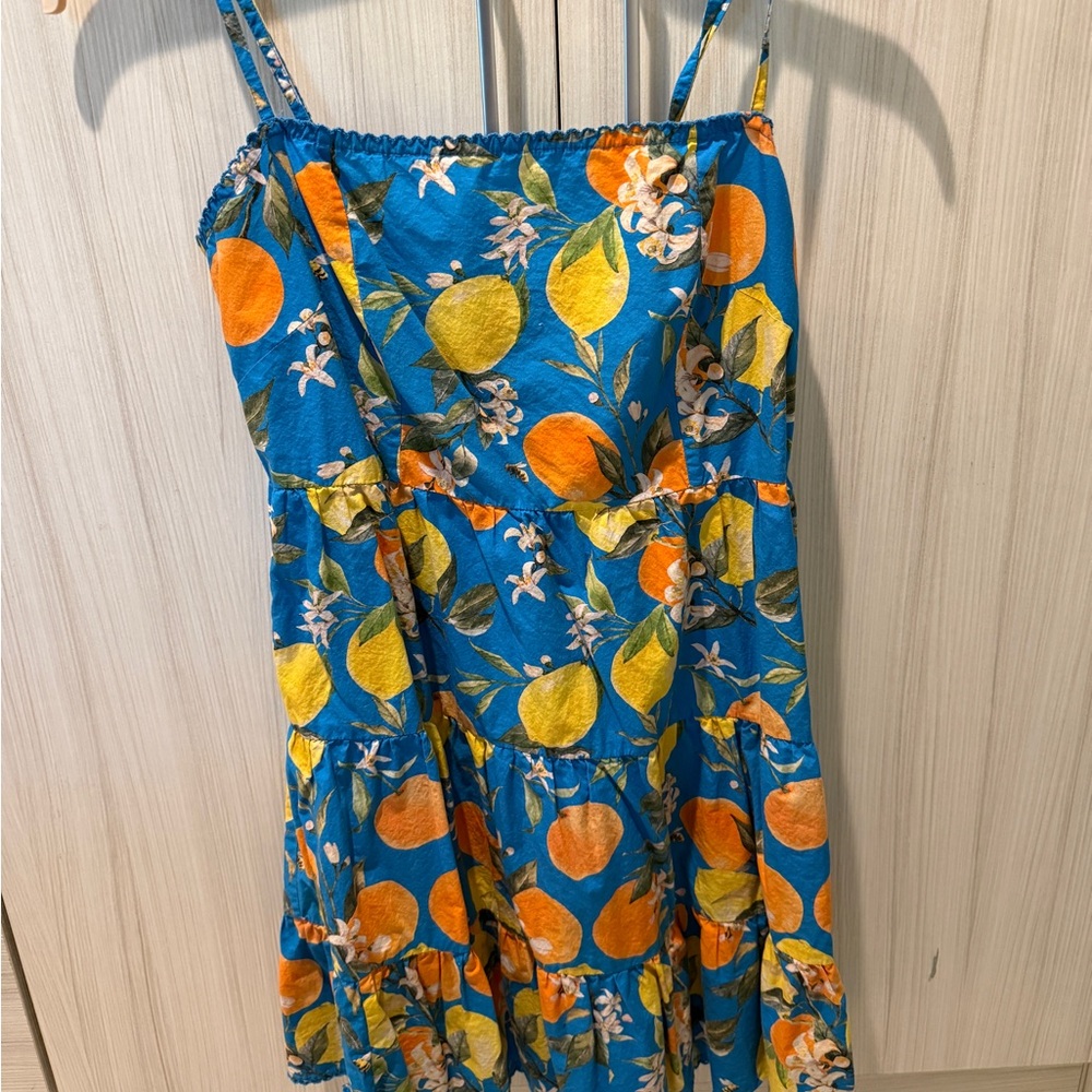 Floral Blue and Orange Sundress